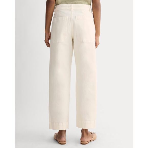 Everlane Utility Straight Leg Cropped Wide Short Jean White - Picture 3 of 8